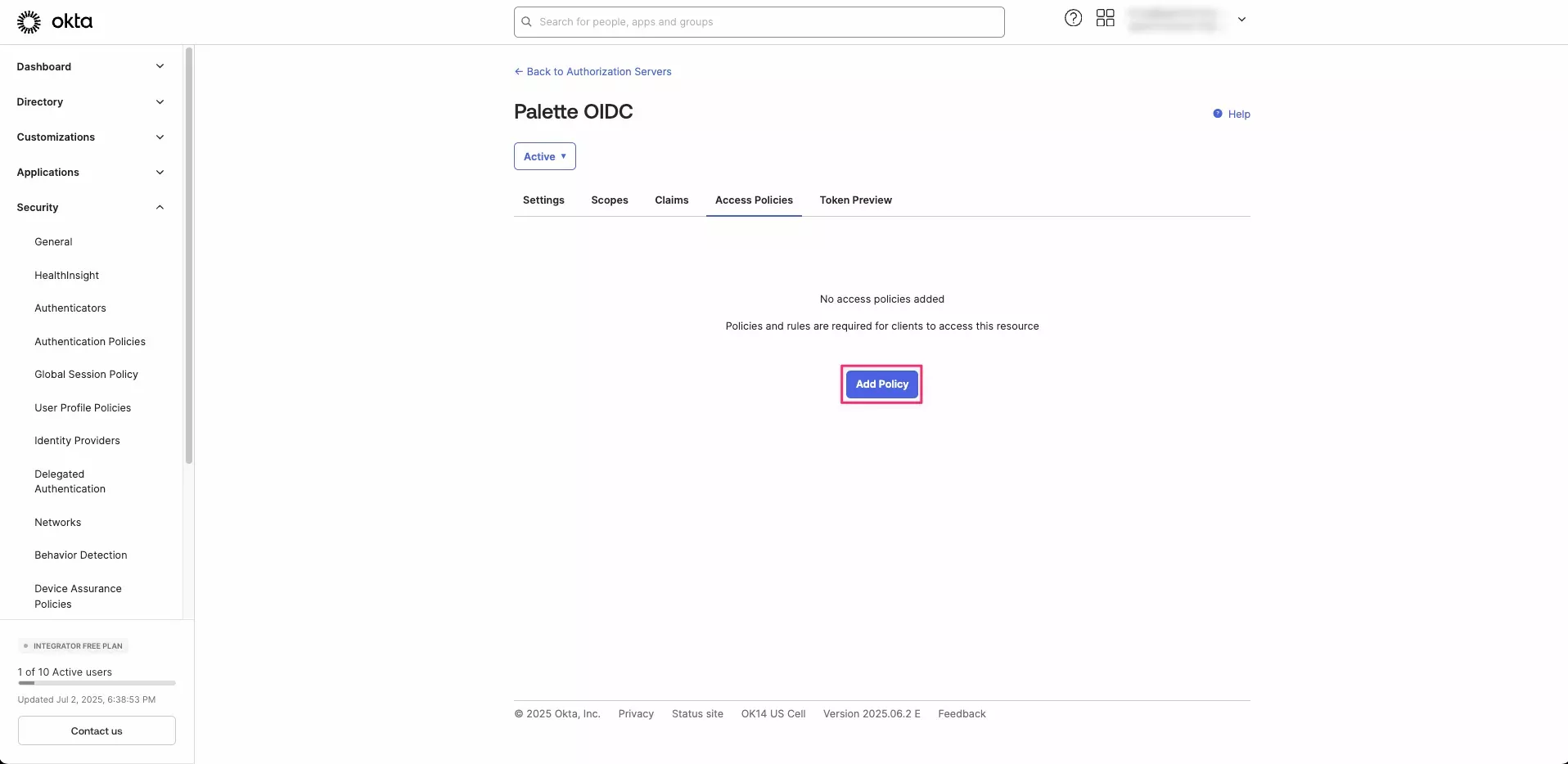 Add Access Policy